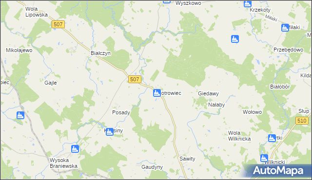 mapa Piotrowiec gmina Pieniężno, Piotrowiec gmina Pieniężno na mapie Targeo