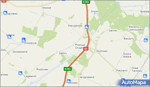 mapa Piotrowo Drugie, Piotrowo Drugie na mapie Targeo