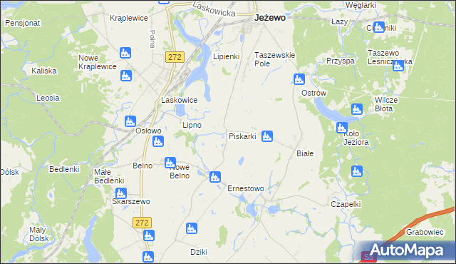 mapa Piskarki, Piskarki na mapie Targeo