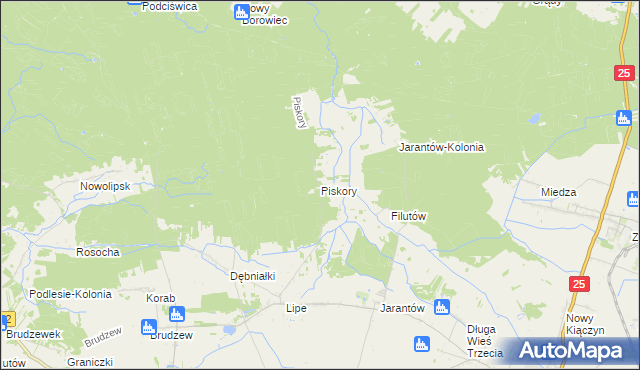 mapa Piskory, Piskory na mapie Targeo