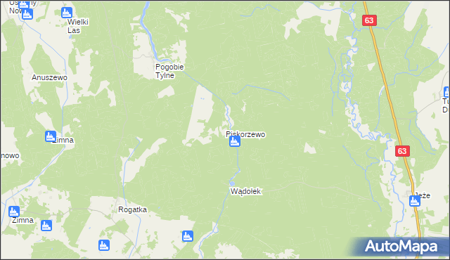 mapa Piskorzewo, Piskorzewo na mapie Targeo