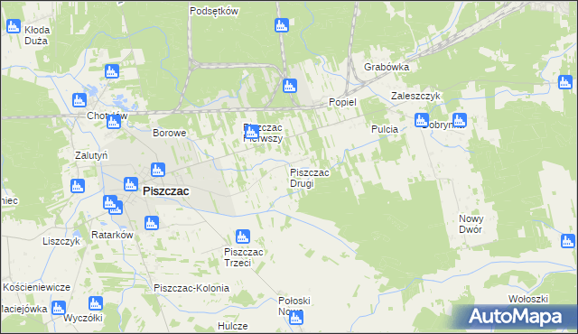 mapa Piszczac Drugi, Piszczac Drugi na mapie Targeo