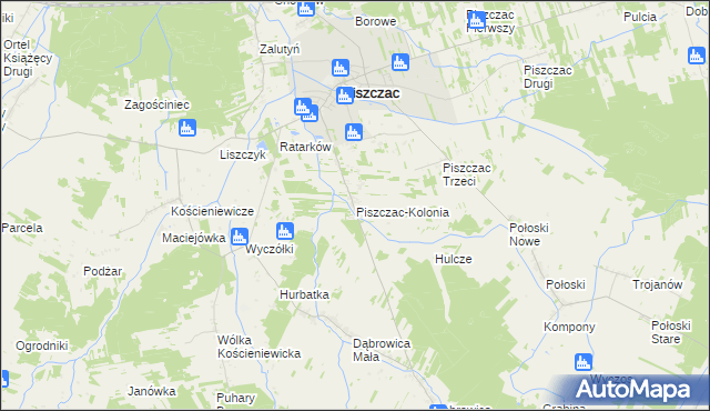 mapa Piszczac-Kolonia, Piszczac-Kolonia na mapie Targeo