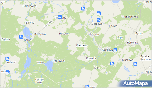 mapa Płaczewo gmina Gniewino, Płaczewo gmina Gniewino na mapie Targeo