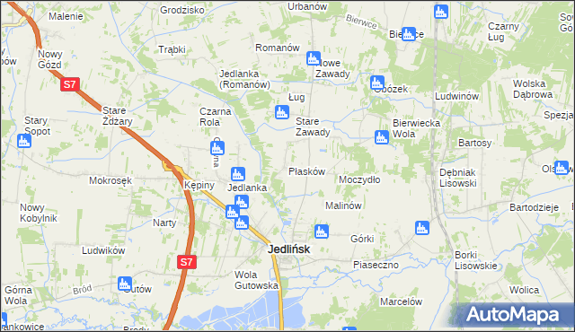 mapa Płasków, Płasków na mapie Targeo