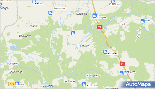 mapa Płaszewo, Płaszewo na mapie Targeo