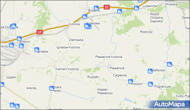 mapa Pławanice-Kolonia, Pławanice-Kolonia na mapie Targeo