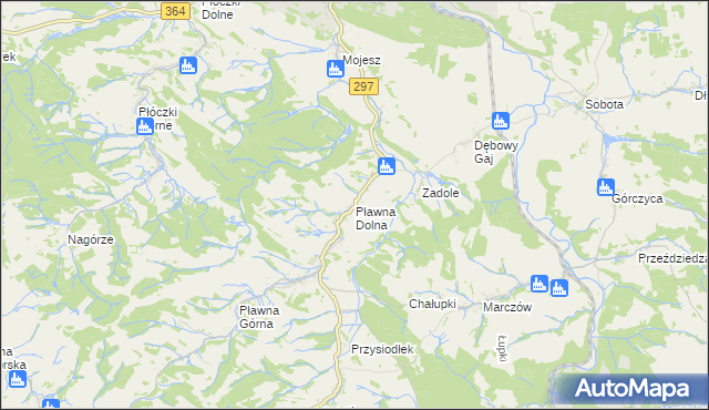 mapa Pławna Dolna, Pławna Dolna na mapie Targeo