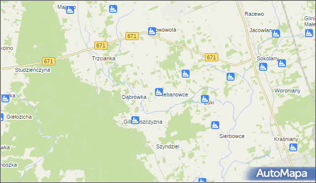 mapa Plebanowce gmina Sokółka, Plebanowce gmina Sokółka na mapie Targeo