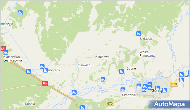 mapa Płochowo, Płochowo na mapie Targeo