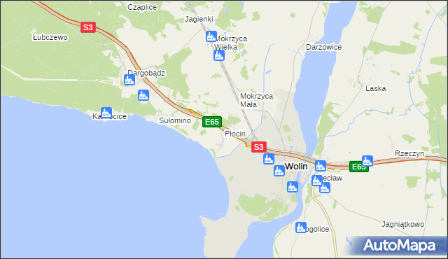 mapa Płocin, Płocin na mapie Targeo