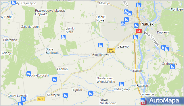 mapa Płocochowo, Płocochowo na mapie Targeo