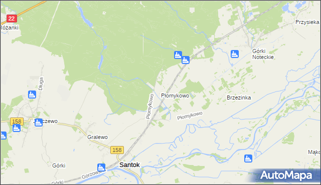 mapa Płomykowo, Płomykowo na mapie Targeo