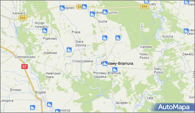 mapa Płoniawy-Kolonia, Płoniawy-Kolonia na mapie Targeo