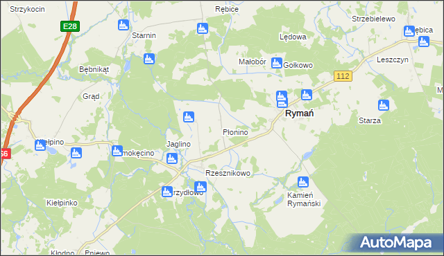 mapa Płonino, Płonino na mapie Targeo