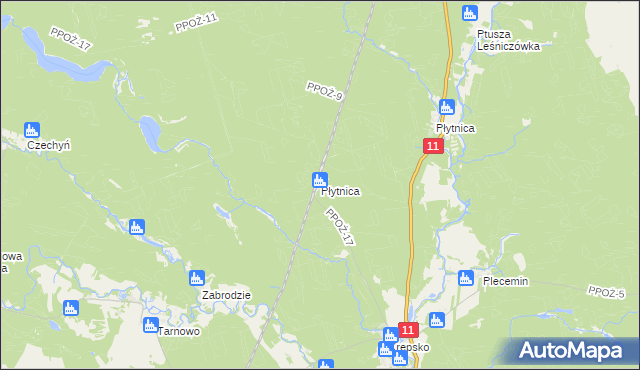 mapa Płytnica gmina Szydłowo, Płytnica gmina Szydłowo na mapie Targeo