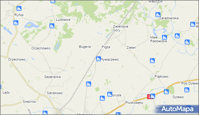 mapa Pływaczewo, Pływaczewo na mapie Targeo