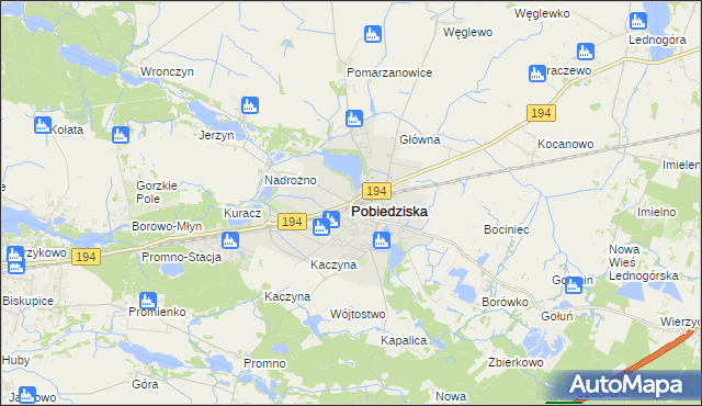 mapa Pobiedziska, Pobiedziska na mapie Targeo