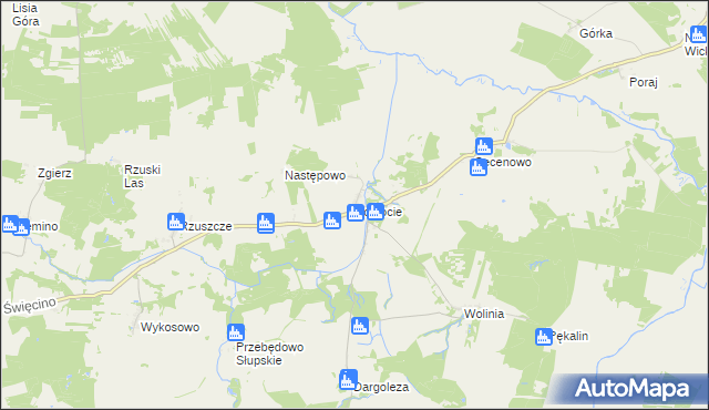 mapa Pobłocie gmina Główczyce, Pobłocie gmina Główczyce na mapie Targeo