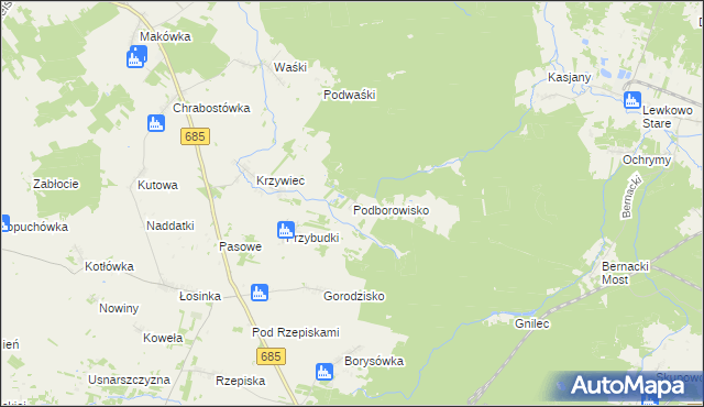 mapa Podborowisko, Podborowisko na mapie Targeo