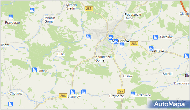 mapa Podbrzezie Górne, Podbrzezie Górne na mapie Targeo