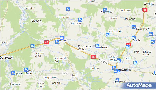 mapa Podczasza Wola, Podczasza Wola na mapie Targeo