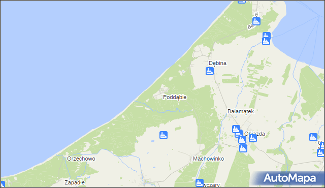 mapa Poddąbie, Poddąbie na mapie Targeo