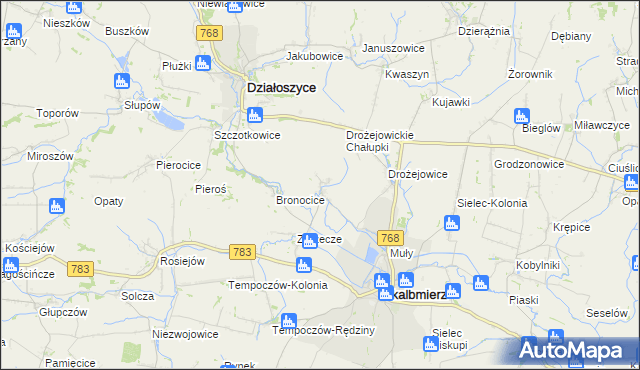 mapa Podgaje gmina Skalbmierz, Podgaje gmina Skalbmierz na mapie Targeo