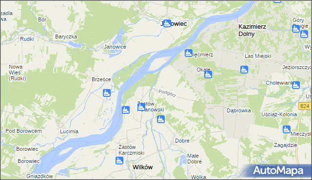 mapa Podgórz gmina Wilków, Podgórz gmina Wilków na mapie Targeo