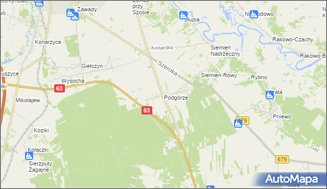 mapa Podgórze gmina Łomża, Podgórze gmina Łomża na mapie Targeo
