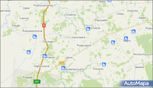 mapa Podgrodzisk, Podgrodzisk na mapie Targeo