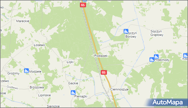 mapa Podlasek gmina Grajewo, Podlasek gmina Grajewo na mapie Targeo