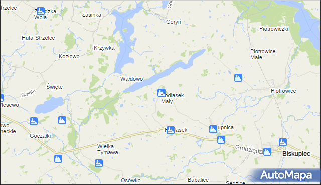 mapa Podlasek Mały, Podlasek Mały na mapie Targeo