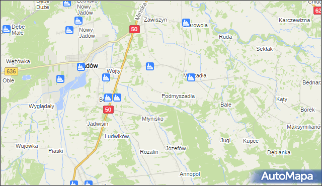 mapa Podmyszadła, Podmyszadła na mapie Targeo