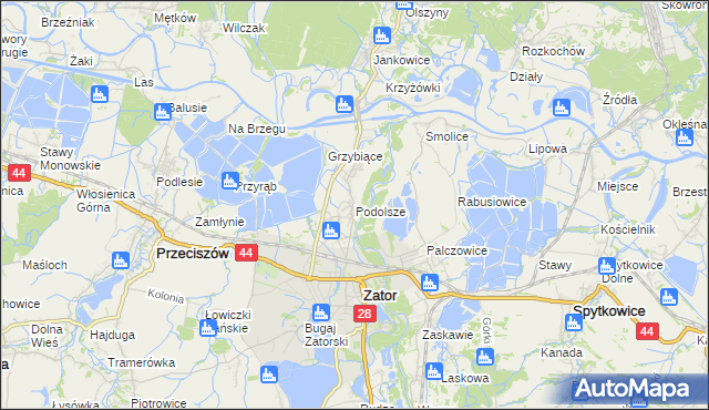 mapa Podolsze, Podolsze na mapie Targeo