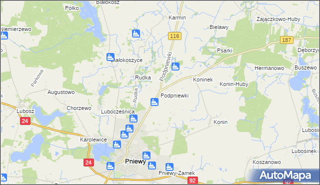 mapa Podpniewki, Podpniewki na mapie Targeo