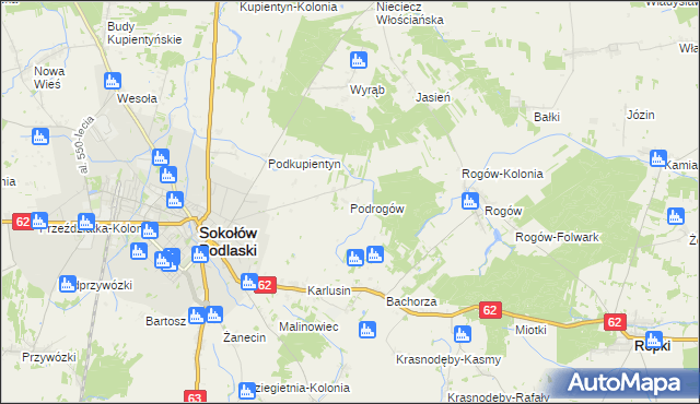 mapa Podrogów, Podrogów na mapie Targeo