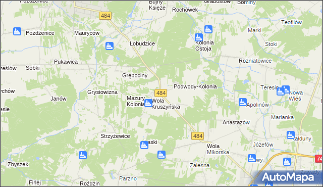 mapa Podwody, Podwody na mapie Targeo