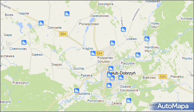 mapa Podzamek Golubski, Podzamek Golubski na mapie Targeo