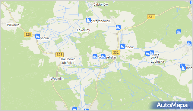 mapa Pogorzeliska, Pogorzeliska na mapie Targeo