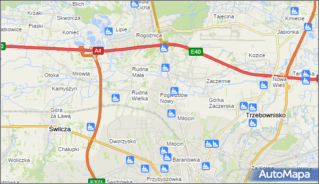 mapa Pogwizdów Nowy, Pogwizdów Nowy na mapie Targeo