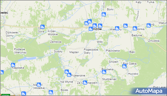 mapa Pogwizdów Stary, Pogwizdów Stary na mapie Targeo