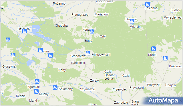 mapa Pokrzywniaki, Pokrzywniaki na mapie Targeo