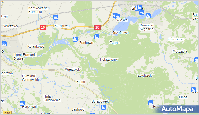 mapa Pokrzywnik gmina Skępe, Pokrzywnik gmina Skępe na mapie Targeo