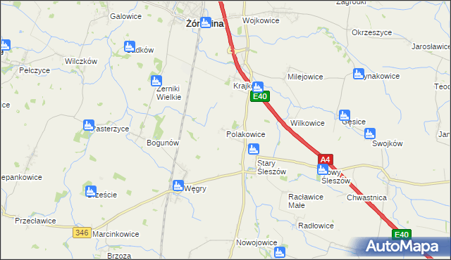 mapa Polakowice, Polakowice na mapie Targeo