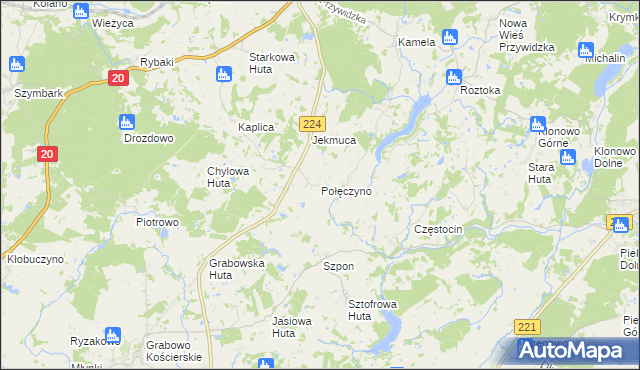 mapa Połęczyno, Połęczyno na mapie Targeo