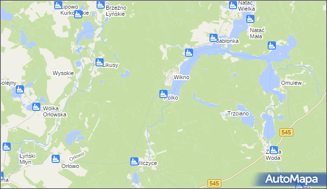 mapa Pólko gmina Nidzica, Pólko gmina Nidzica na mapie Targeo