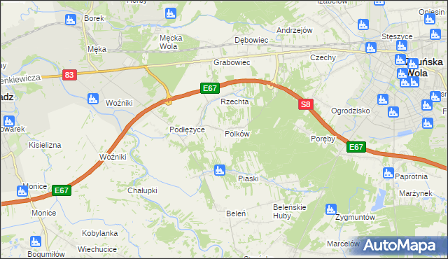 mapa Polków, Polków na mapie Targeo