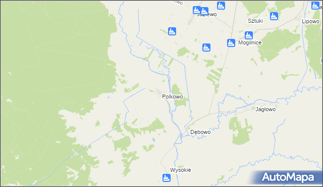 mapa Polkowo gmina Sztabin, Polkowo gmina Sztabin na mapie Targeo