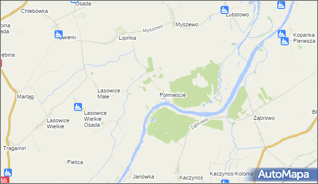 mapa Półmieście, Półmieście na mapie Targeo